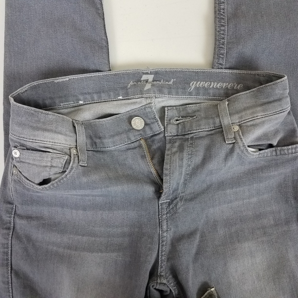 7FAM Gwenevere Skinny Stretch Grey Ankle Jeans - Picture 8 of 11